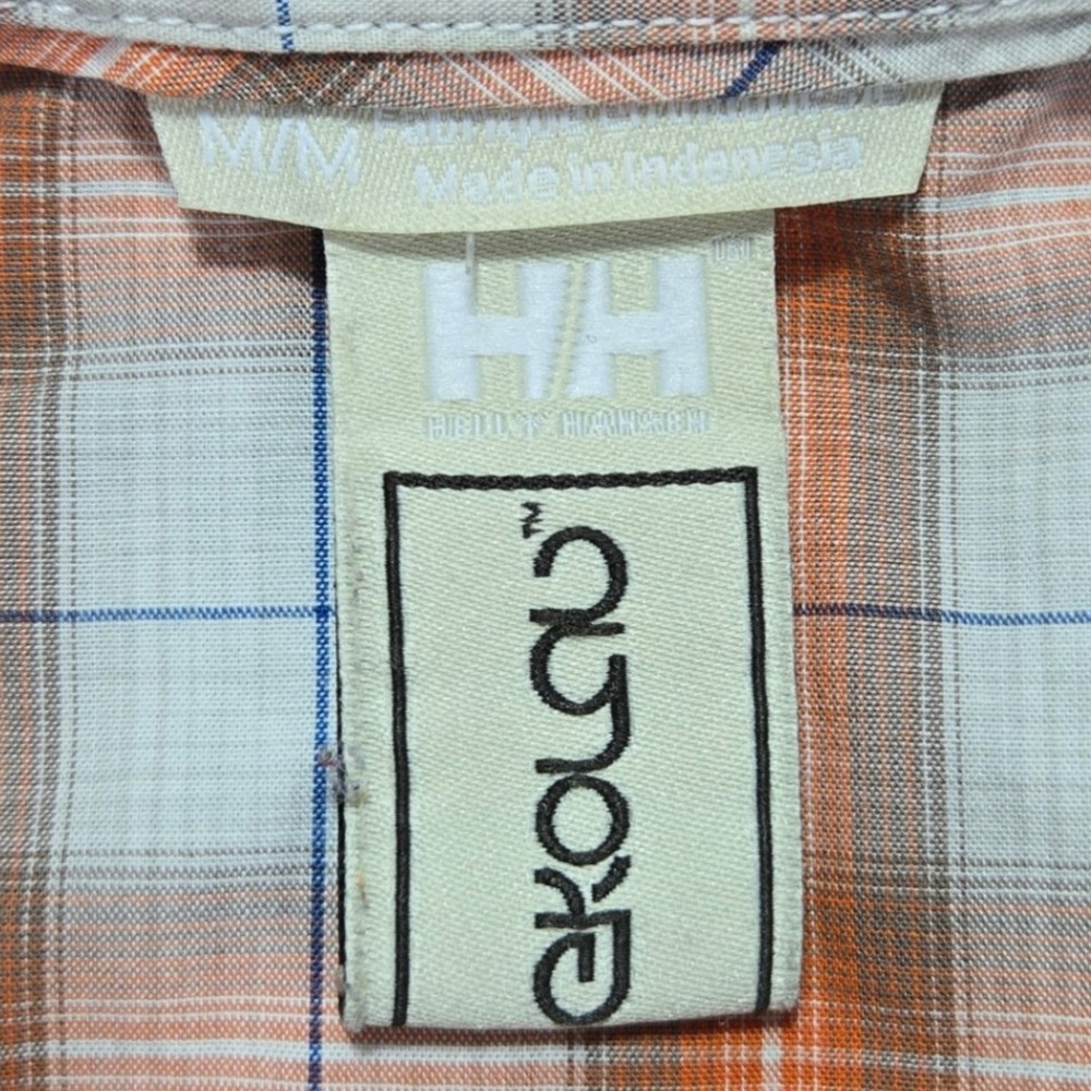 Helly Hansen Ekolab Plaid Short Sleeve Button Up Shirt Mens Medium - Picture 6 of 9